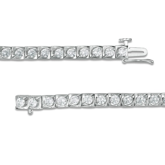 3 CT. T.w. Diamond Square-Shaped Swirl Frame Tennis Bracelet in 10K White Gold