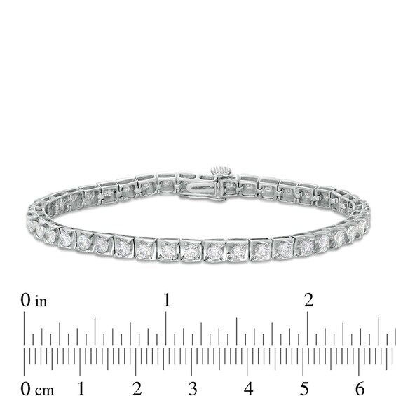 3 CT. T.w. Diamond Square-Shaped Swirl Frame Tennis Bracelet in 10K White Gold