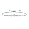 Thumbnail Image 1 of 1/6 CT. T.W. Diamond Hearts Bolo Bracelet in Sterling Silver - 9.5"