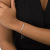 Thumbnail Image 2 of 1/6 CT. T.W. Diamond Hearts Bolo Bracelet in Sterling Silver - 9.5"