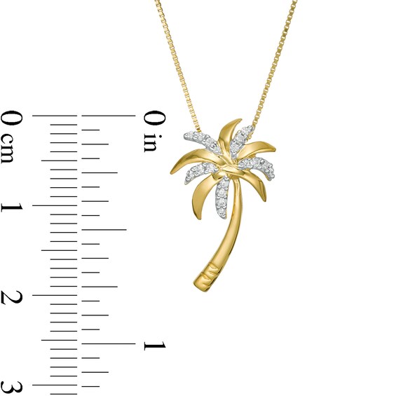 1/10 CT. T.w. Diamond Palm Tree Pendant in 10K Gold