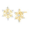 Thumbnail Image 0 of 1/8 CT. T.W. Diamond Snowflake Stud Earrings in 10K Gold