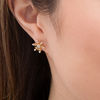 Thumbnail Image 1 of 1/8 CT. T.W. Diamond Snowflake Stud Earrings in 10K Gold