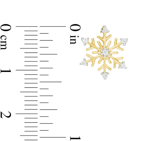 1/8 CT. T.w. Diamond Snowflake Stud Earrings in 10K Gold