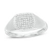 Thumbnail Image 1 of 1/6 CT. T.W. Composite Diamond Cushion Signet Ring in 10K White Gold