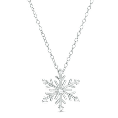 1/10 CT. T.W. Diamond Snowflake Pendant 