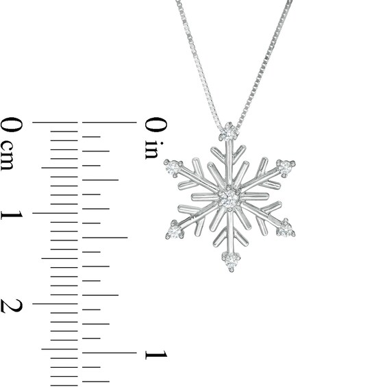 1/10 CT. T.w. Diamond Snowflake Pendant in 10K White Gold