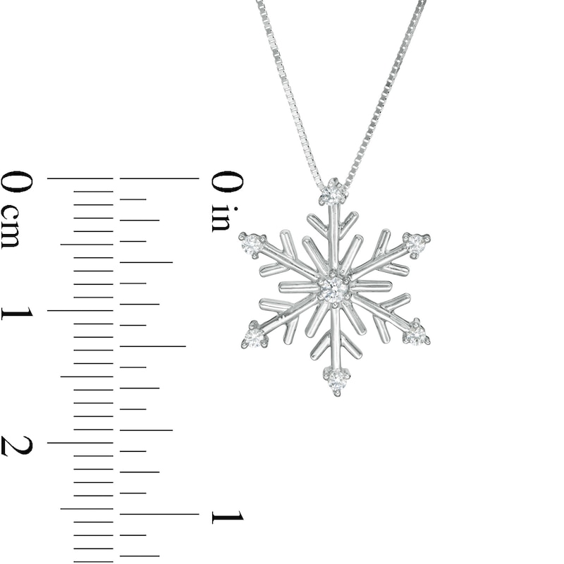 1/10 CT. T.W. Diamond Snowflake Pendant in 10K White Gold