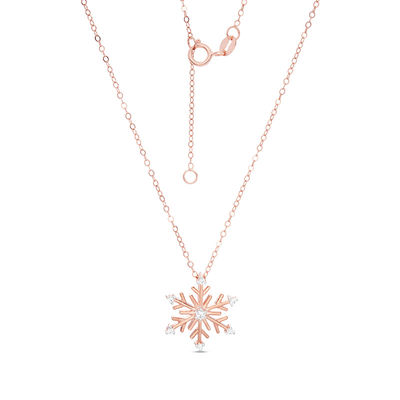 1/10 CT. T.W. Diamond Snowflake Pendant 