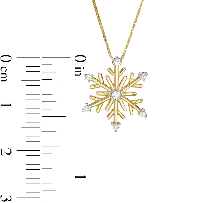 1/10 CT. T.W. Diamond Snowflake Pendant in 10K Gold