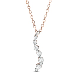 1/4 CT. T.W. Journey Diamond Pendant in 14K Rose Gold