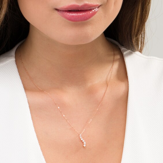 1/4 CT. T.w. Journey Diamond Pendant in 14K Rose Gold