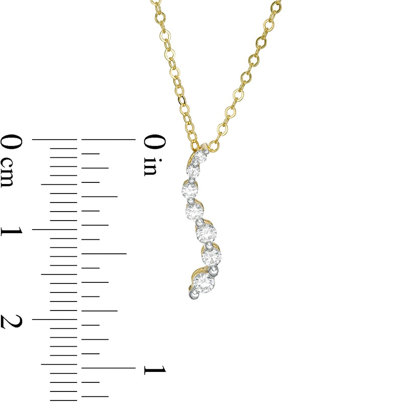 Main Image 3 of 1 CT. T.W. Journey Diamond Pendant in 14K Gold
