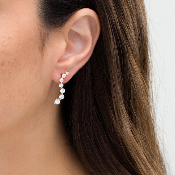 2 CT. T.w. Journey Diamond Drop Earrings in 14K Gold