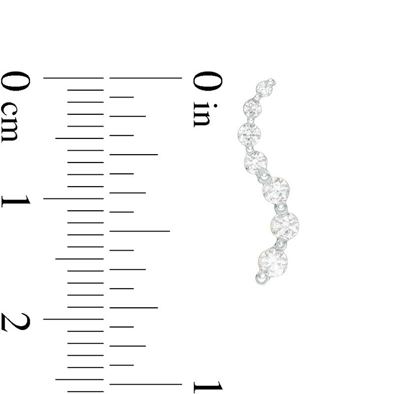 Main Image 3 of 1/2 CT. T.W. Journey Diamond Drop Earrings in 14K Gold