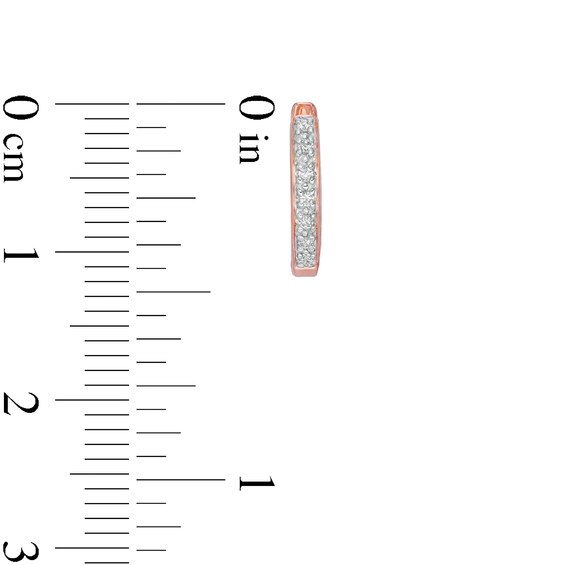 1/15 CT. T.w. Diamond Huggie Hoop Earrings in 14K Rose Gold