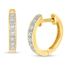 Thumbnail Image 0 of 1/15 CT. T.W. Diamond Huggie Hoop Earrings in 14K Gold