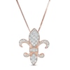 Thumbnail Image 1 of 1/8 CT. T.W. Diamond Fleur-De-Lis Pendant in 10K Rose Gold