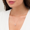 Thumbnail Image 2 of 1/8 CT. T.W. Diamond Fleur-De-Lis Pendant in 10K Rose Gold