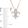 Thumbnail Image 3 of 1/8 CT. T.W. Diamond Fleur-De-Lis Pendant in 10K Rose Gold