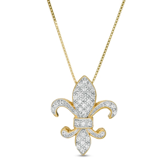 1/8 CT. T.w. Diamond Fleur-De-Lis Pendant in 10K Gold
