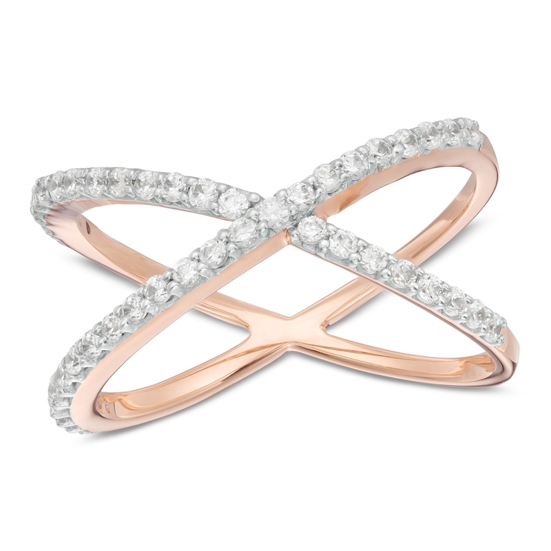 3/8 CT. T.W. Diamond Orbit Ring in 10K Rose Gold