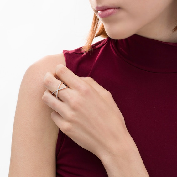 3/8 CT. T.w. Diamond Orbit Ring in 10K Rose Gold