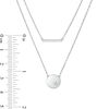 Thumbnail Image 2 of 1/15 CT. T.W. Diamond Bar and Disc with Star Double Strand Necklace in Sterling Silver - 20"