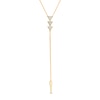 Thumbnail Image 1 of 1/10 CT. T.W. Diamond Triple Triangle "Y" Necklace in 10K Gold - 19.75"