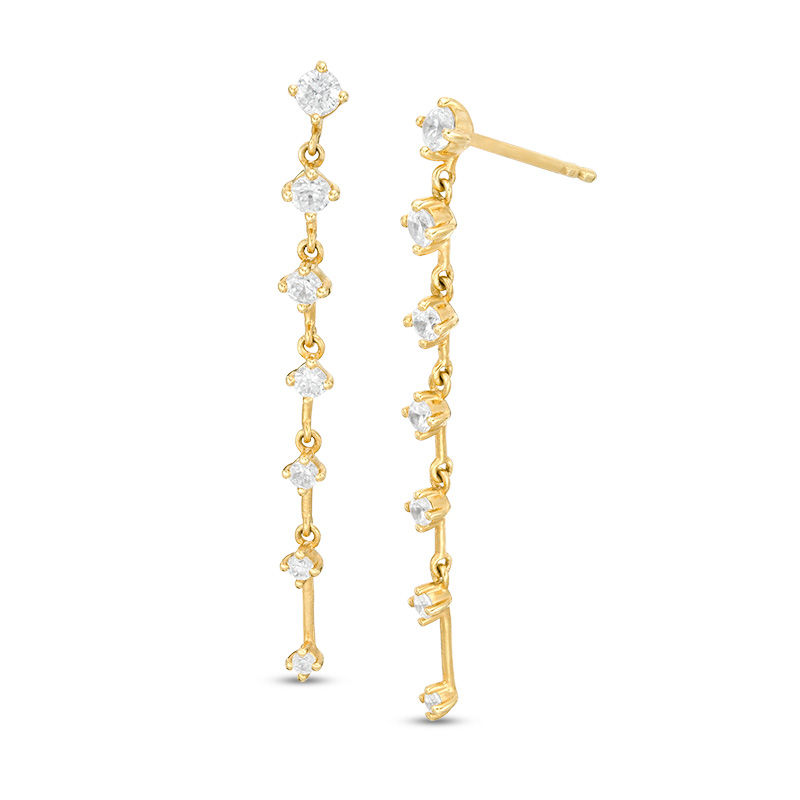 Main Image 1 of 3/4 CT. T.W. Diamond Linear Drop Earrings in 10K Gold