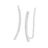 Thumbnail Image 1 of 1/10 CT. T.W. Diamond Curved Crawler Earrings in 10K White Gold