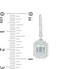 Thumbnail Image 2 of Emerald-Cut Aquamarine and 1/3 CT. T.W. Diamond Double Octagon Frame Drop Earrings in 10K White Gold