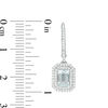 Thumbnail Image 3 of Emerald-Cut Aquamarine and 1/3 CT. T.W. Diamond Double Octagon Frame Drop Earrings in 10K White Gold