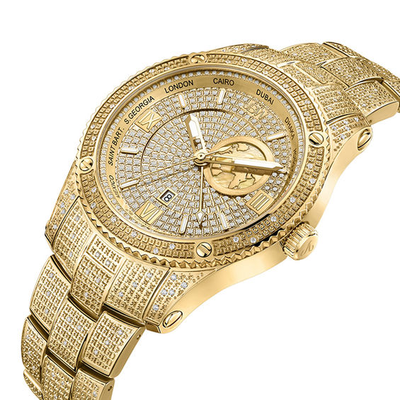 Men's JBW Jet Setter 1 CT. T.w. Diamond 18K Gold Plate Watch (Model: J6370A)