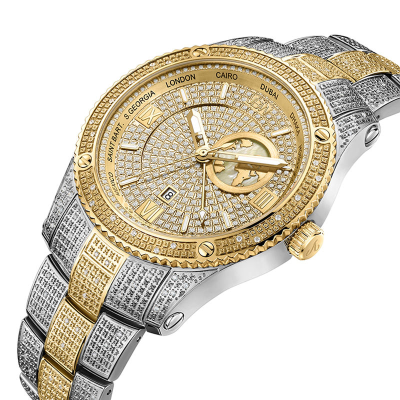 Men's JBW Jet Setter 1 CT. T.W. Diamond Two-Tone 18K Gold Plate Watch (Model: J6370D)