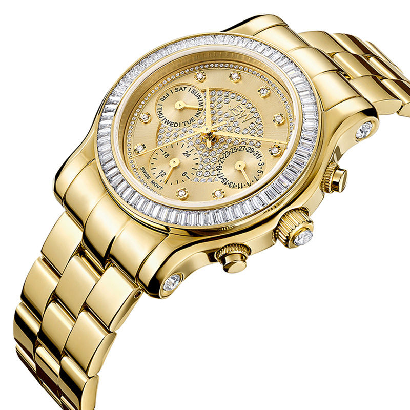 Main Image 2 of Ladies' JBW Laurel 1/10 CT. T.W Diamond and Crystal Accent 18K Gold Plate Watch (Model: J6330A)