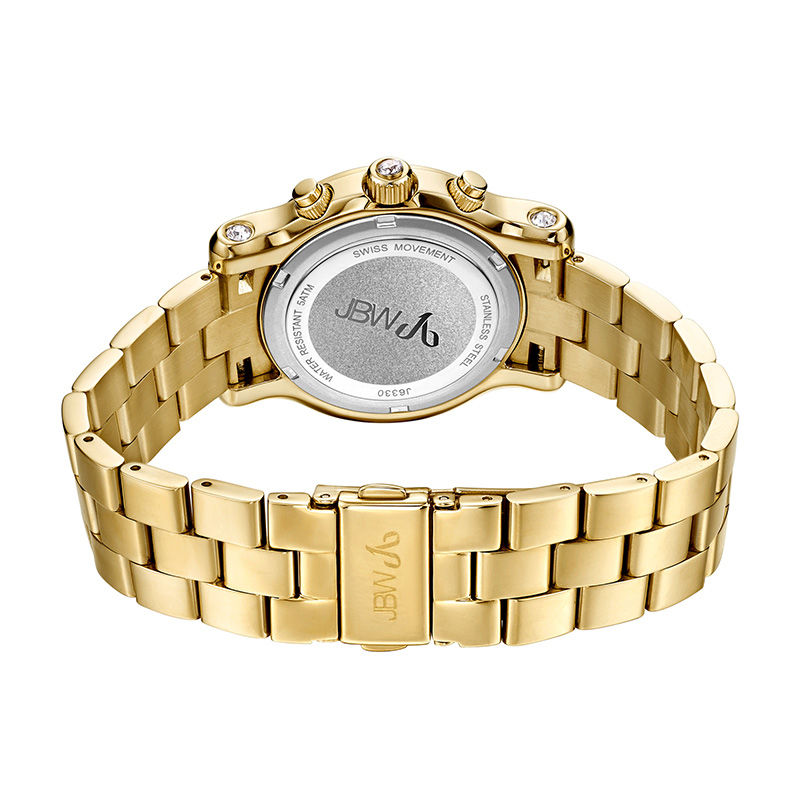Main Image 3 of Ladies' JBW Laurel 1/10 CT. T.W Diamond and Crystal Accent 18K Gold Plate Watch (Model: J6330A)