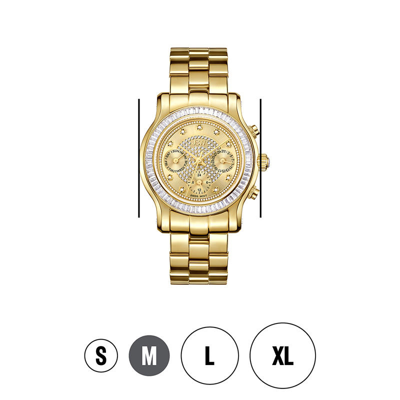 Main Image 4 of Ladies' JBW Laurel 1/10 CT. T.W Diamond and Crystal Accent 18K Gold Plate Watch (Model: J6330A)