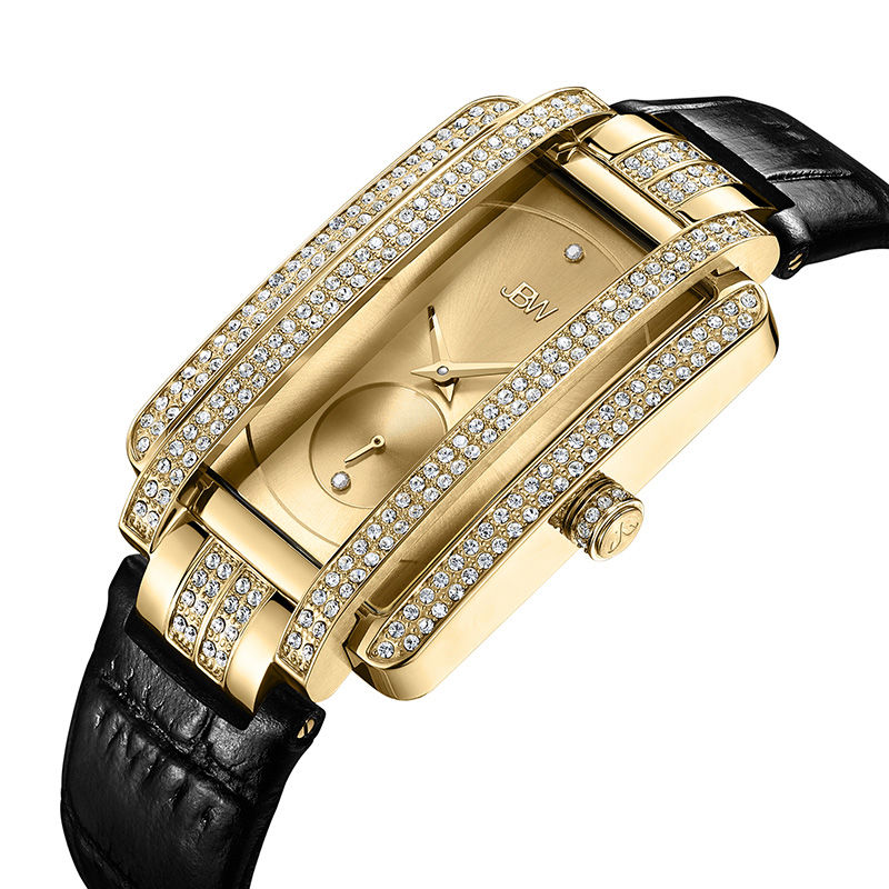 Ladies' JBW Mink Diamond Accent and Crystal 18K Gold Plate Strap Watch