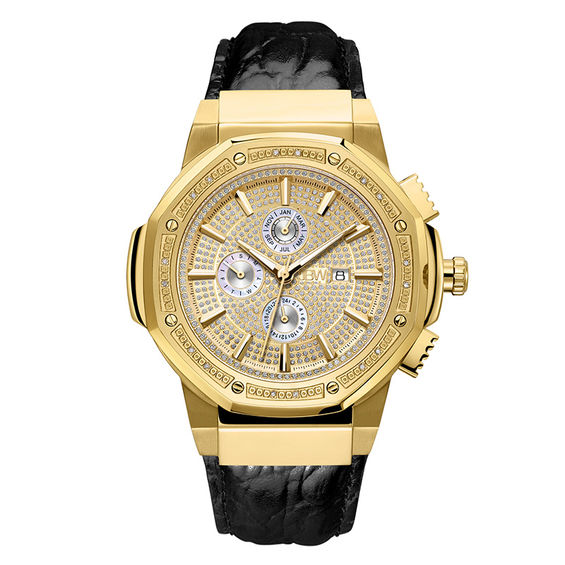 Zales Men's JBW Saxon 1/6 CT. T.w. Diamond 18K Gold Plate Zales Men's JBW Saxon 1/6 CT. T.w. Diamond 18K Gold Plate