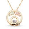 Thumbnail Image 1 of Black Hills Gold 0.09 CT. Diamond Solitaire Circle Outline Pendant
