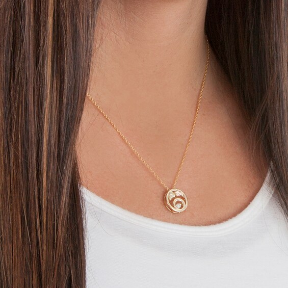 Black Hills Gold 0.09 CT. Diamond Solitaire Circle Outline Pendant