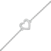 Thumbnail Image 1 of 1/15 CT. T.W. Diamond Heart Outline Anklet in Sterling Silver - 10"