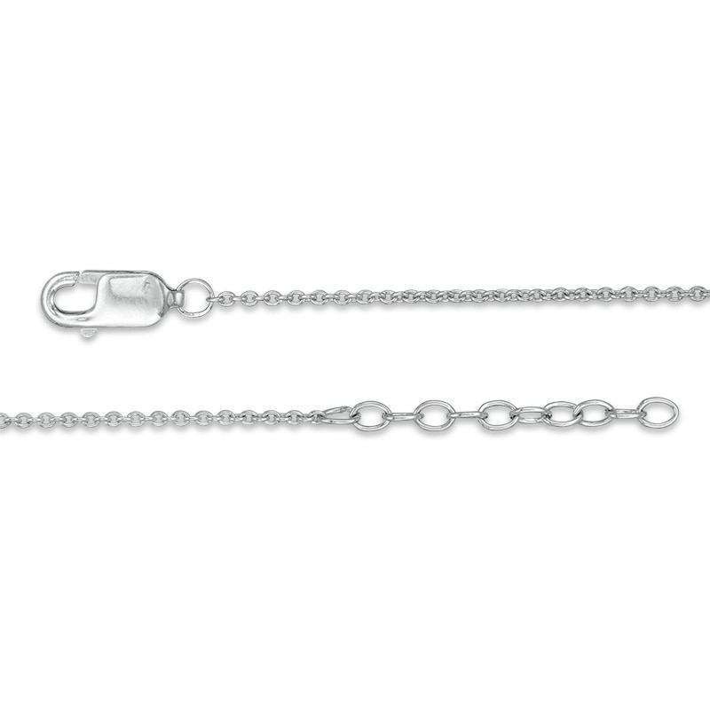 Main Image 3 of 1/15 CT. T.W. Diamond Heart Outline Anklet in Sterling Silver - 10"