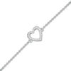 Thumbnail Image 0 of 1/15 CT. T.W. Diamond Heart Outline Anklet in Sterling Silver - 10"