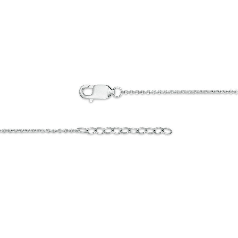 Main Image 3 of 1/20 CT. T.W. Diamond &quot;Love&quot; with Hearts Station Anklet in Sterling Silver and 10K Rose Gold Plate - 10&quot;