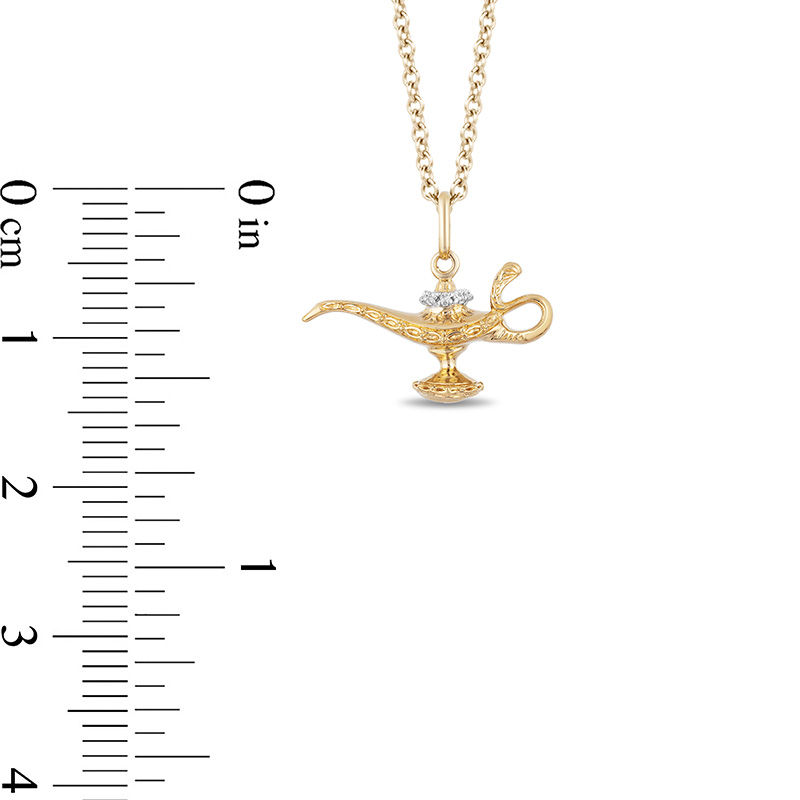 Main Image 3 of Enchanted Disney Jasmine Diamond Accent Filigree Lamp Pendant in 10K Gold - 19"