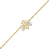 Thumbnail Image 1 of Diamond Accent Bumblebee Anklet in Sterling Silver with 14K Gold Plate - 10"