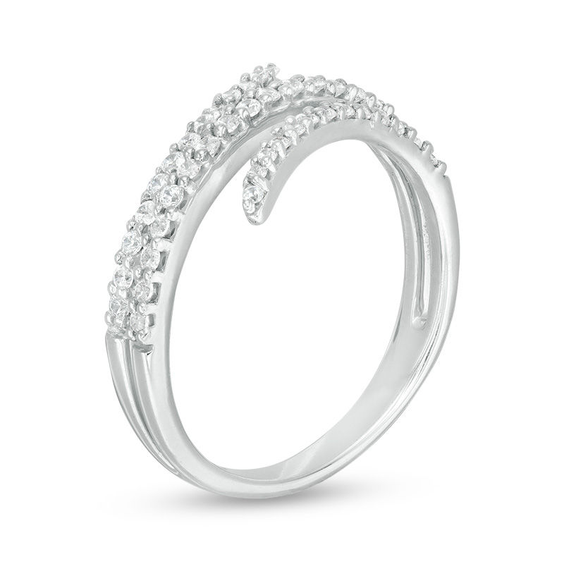 Main Image 3 of 1/3 CT. T.W. Diamond Multi-Row Wrap Ring in Sterling Silver
