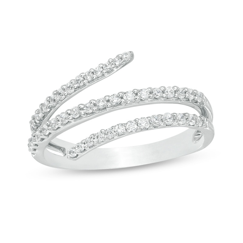 Main Image 1 of 1/3 CT. T.W. Diamond Multi-Row Wrap Ring in Sterling Silver